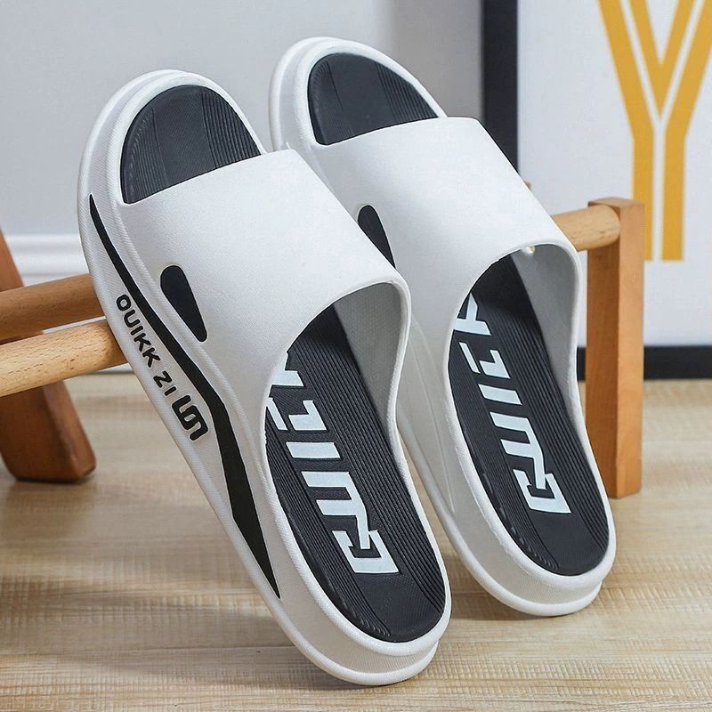 Summer Sports Outdoor Men's Slippers Platform Open-toe Thick-soled Slippers Simple Bathroom Casual Beach Shoes Couple Sandals