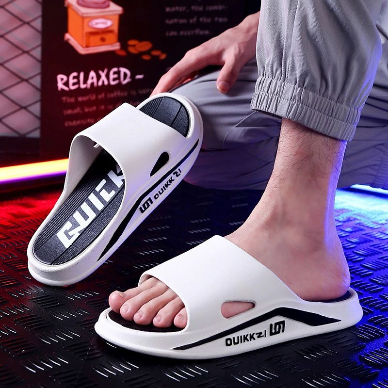 Summer Sports Outdoor Men's Slippers Platform Open-toe Thick-soled Slippers Simple Bathroom Casual Beach Shoes Couple Sandals
