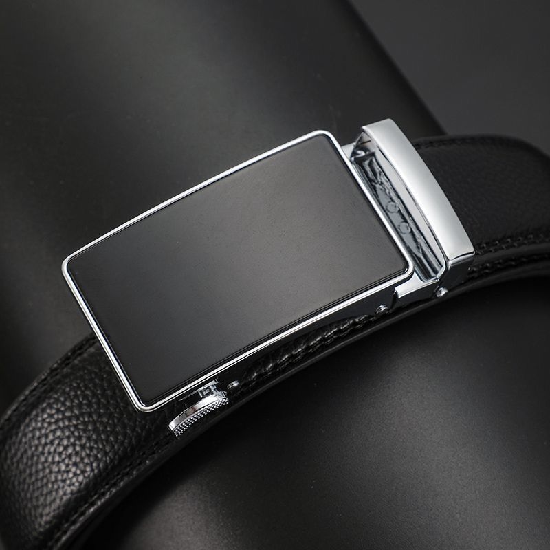 Men's genuine leather automatic buckle belt, fashionable and business pure cowhide belt, men's business high-end belt