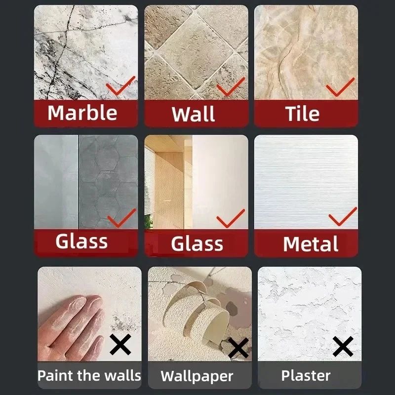 10PCS/set   Nail free hook self-adhesive door wall hook, kitchen bathroom towel key holder hook