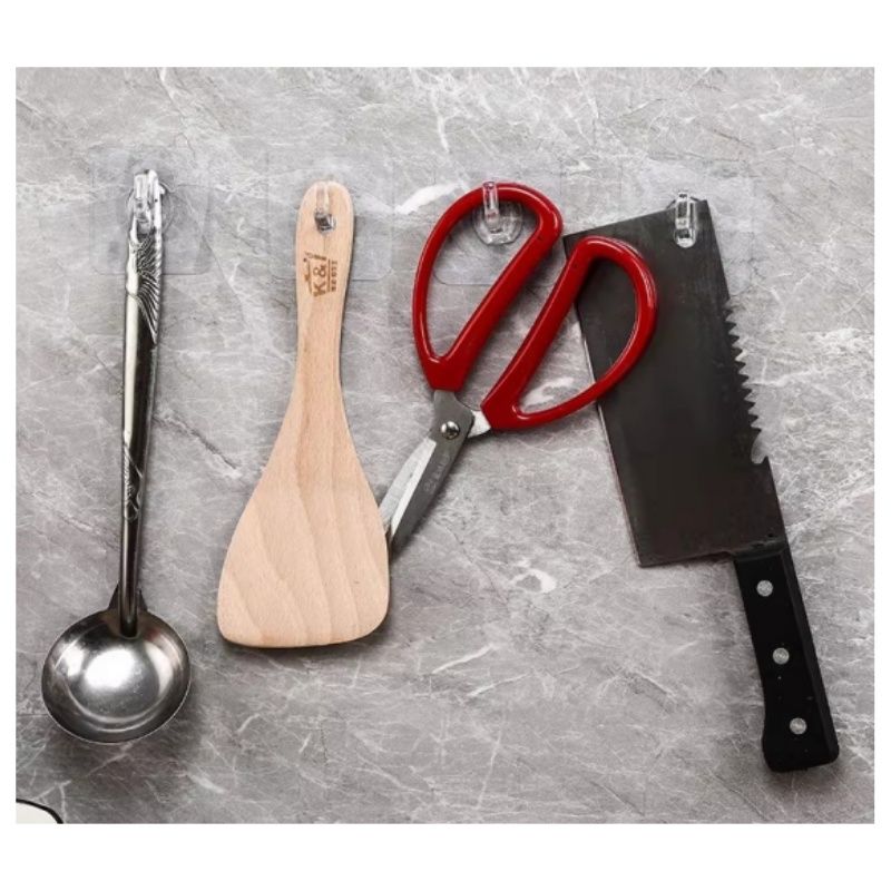 10PCS/set   Nail free hook self-adhesive door wall hook, kitchen bathroom towel key holder hook