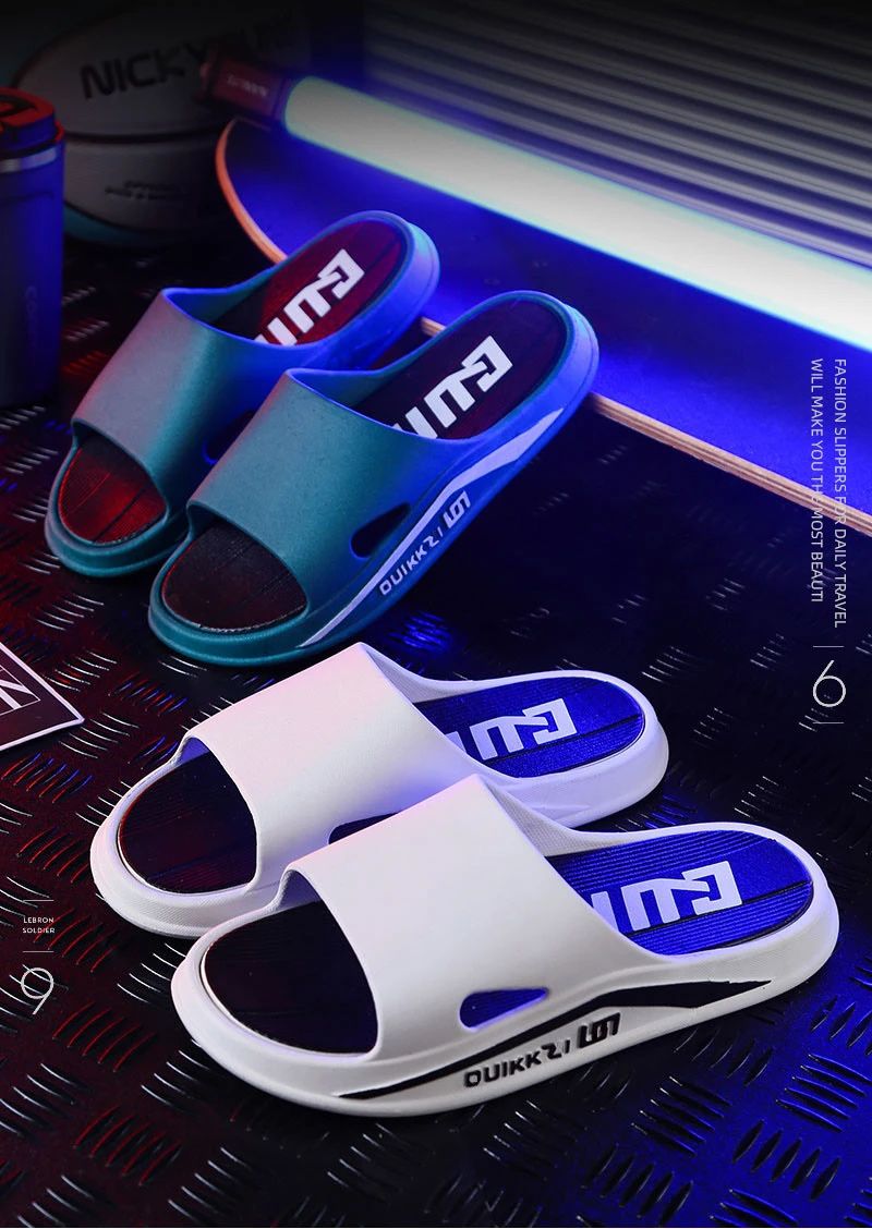 Summer Sports Outdoor Men's Slippers Platform Open-toe Thick-soled Slippers Simple Bathroom Casual Beach Shoes Couple Sandals