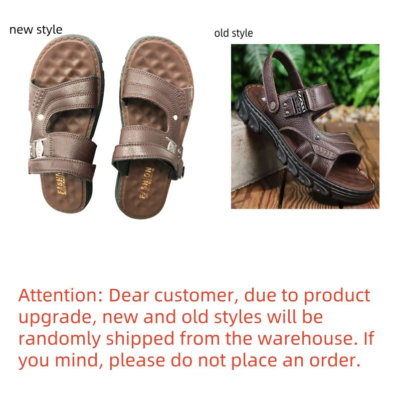 Men's sandals summer fashion imitation leather plastic waterproof anti slip soft sole wear-resistant beach shoes thick soled slippers
