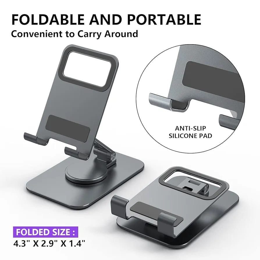 ABS  Portable Mobile Phone Holders Tablet Stand for Phone, Angle Height Adjustable Phones Stand, Foldable Cell Phone Stand for Desk Mounts Stands for All Smart phone Mobile phones Table