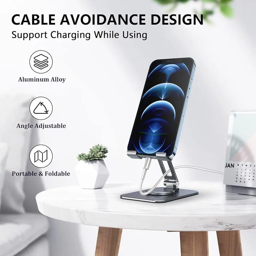 ABS  Portable Mobile Phone Holders Tablet Stand for Phone, Angle Height Adjustable Phones Stand, Foldable Cell Phone Stand for Desk Mounts Stands for All Smart phone Mobile phones Table