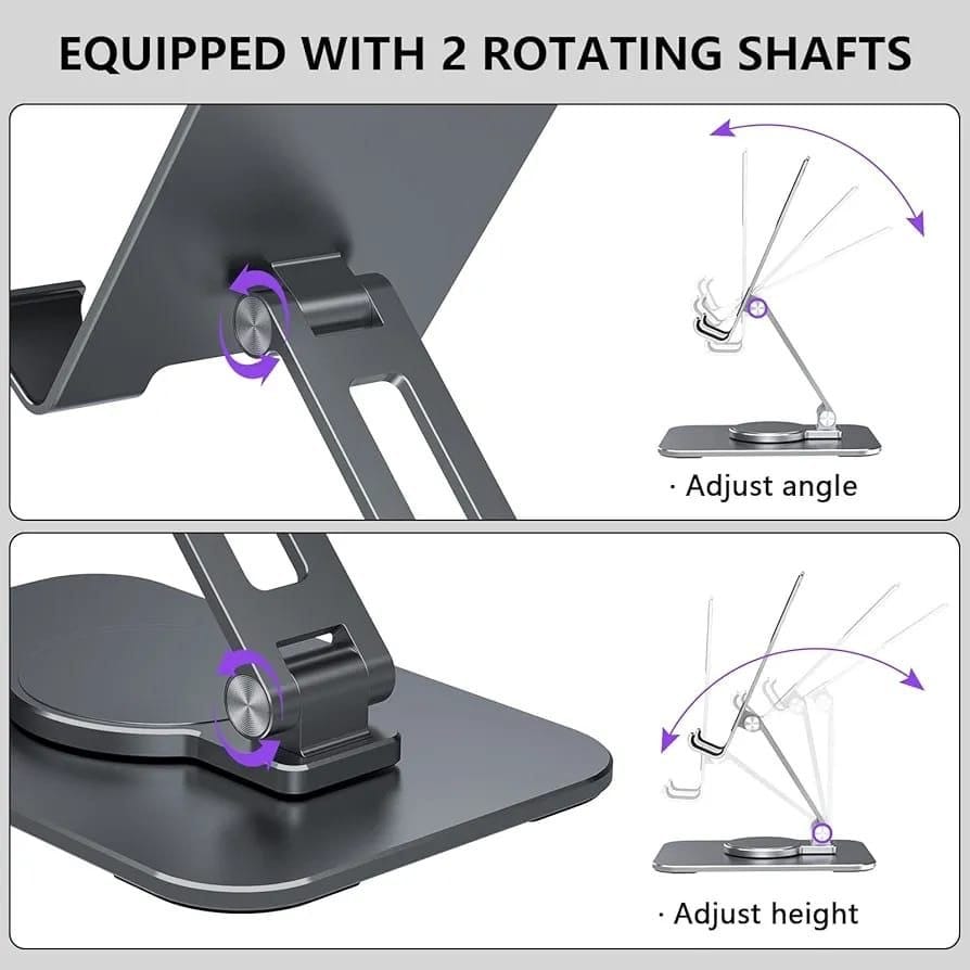 ABS  Portable Mobile Phone Holders Tablet Stand for Phone, Angle Height Adjustable Phones Stand, Foldable Cell Phone Stand for Desk Mounts Stands for All Smart phone Mobile phones Table