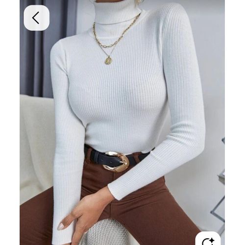 Fashion Ladies Warm Turtle Neck Sweater - Pull Neck
