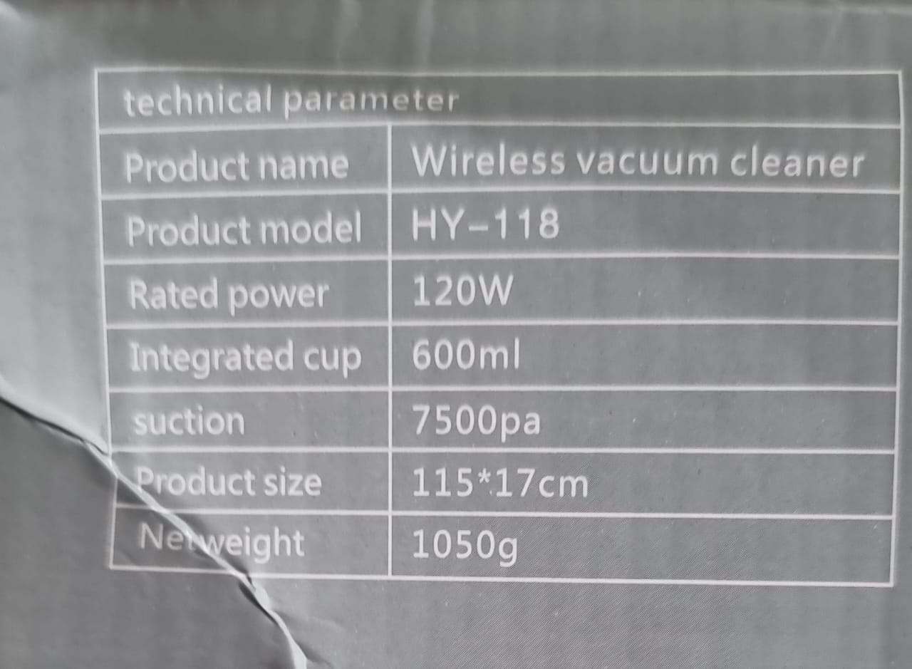 Wireless Rechargeable Vacuum Cleaner