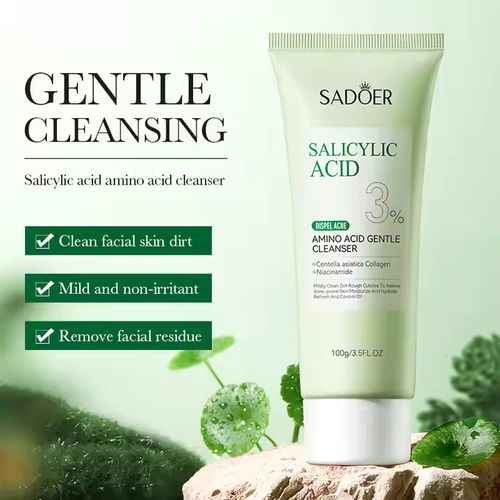 SADOER 3% Salicylic Acid Gentle Anti-Acne Face Cleanser with Amino Acids – For Clear, Acne-Prone Skin