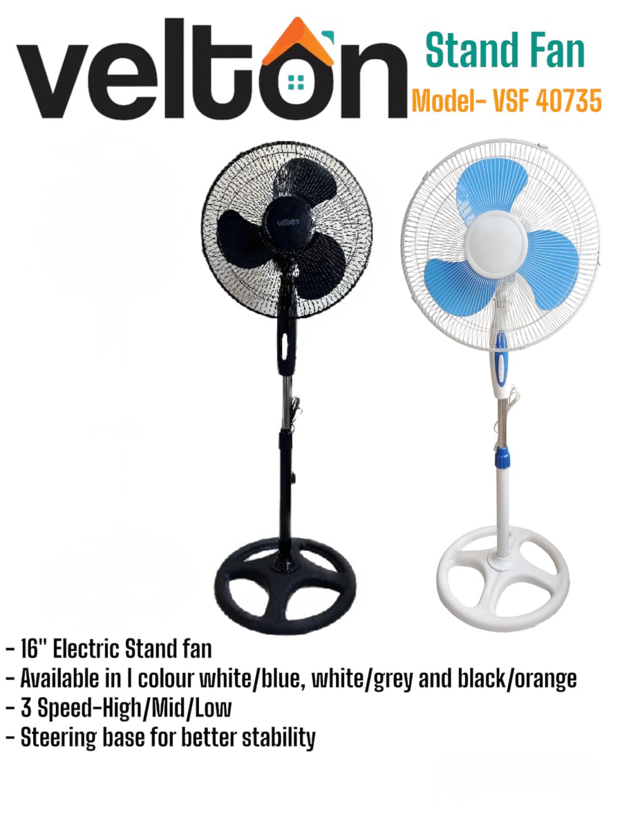 CLEARANCE OFFER VELTON Standing fan with Round Wide Stable Base