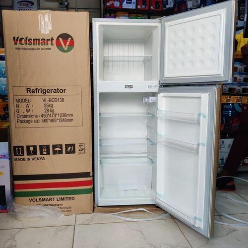 CLEARANCE OFFER Volsmart 118L Fridge Freezer Energy Saving Double Doors Refrigerator VL-BCD118