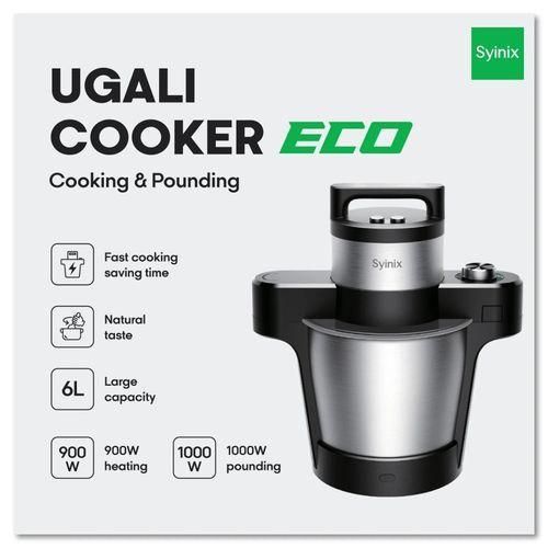 CLEARANCE OFFER Syinix Fully Automatic Ugali Cooker Swallow Maker Pounding Machine 6L