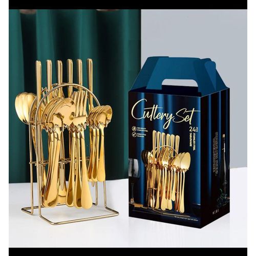 CLEARANCE OFFER 24Pcs-Premium Gold Luxury cutlery set