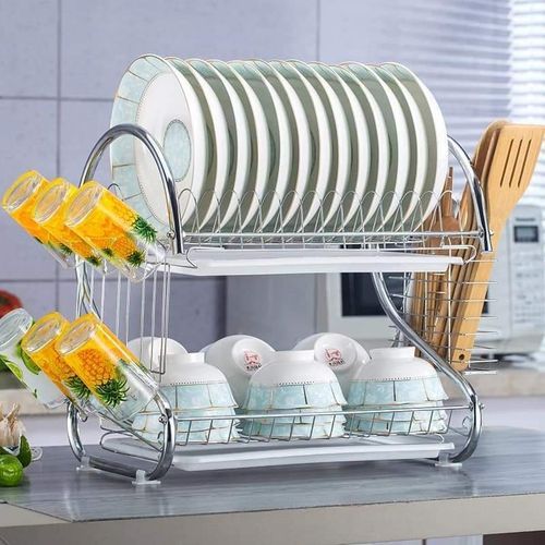 CLEARANCE OFFER 2-layer Stainless Steel Dish Drainer/ Dishrack