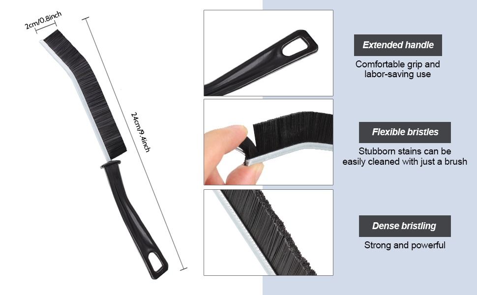 2 pcs Crevice Cleaning Brush, Hard-Bristled Cleaning Brush Tool, for Kitchen Surfaces, Window Slots Dead Corners, Tiles & Faucetsr, Bathroom Gap