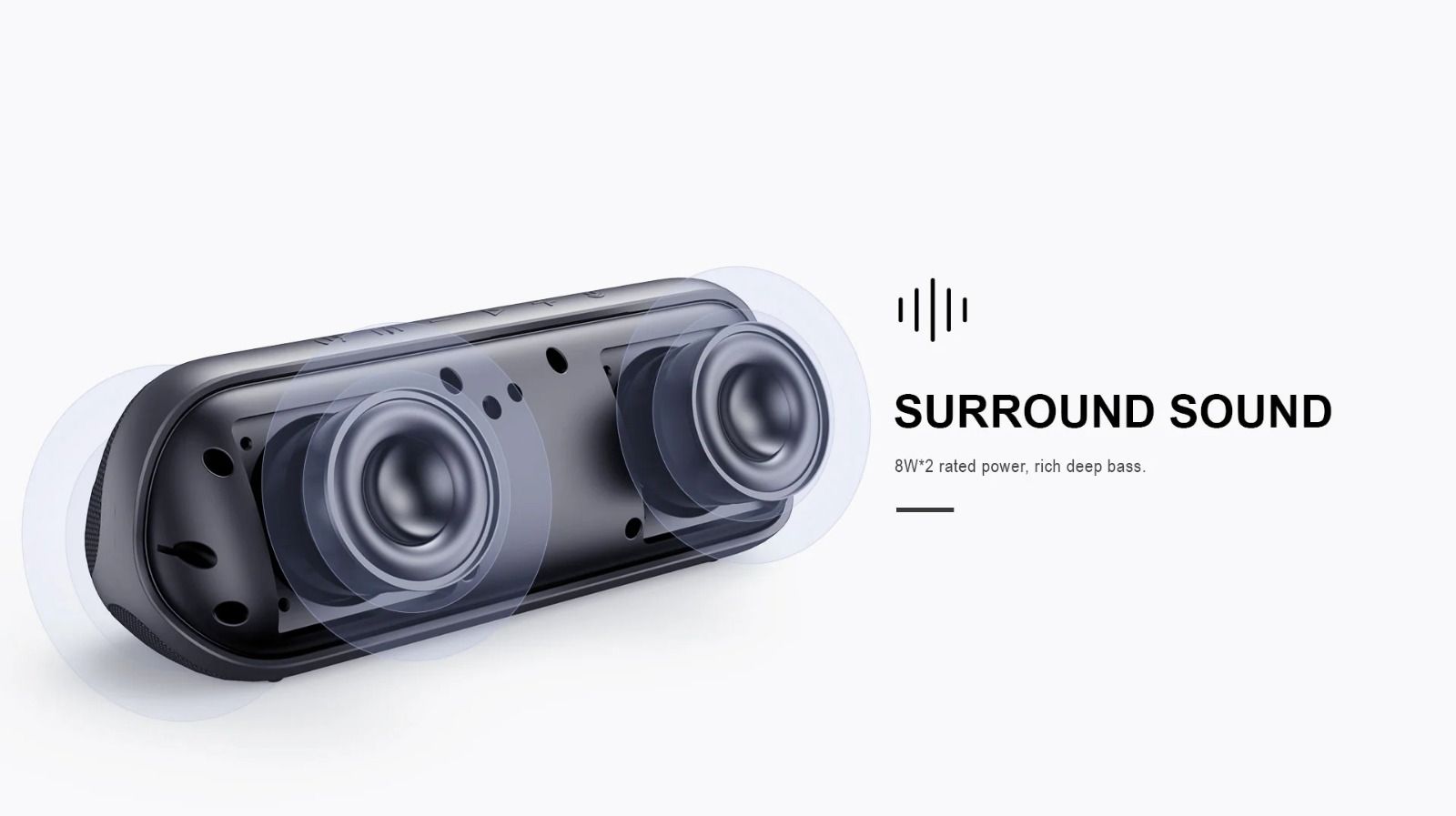 HAVIT M69 Bluetooth Speaker with Dual Strong Bass & IPX7 Waterproof