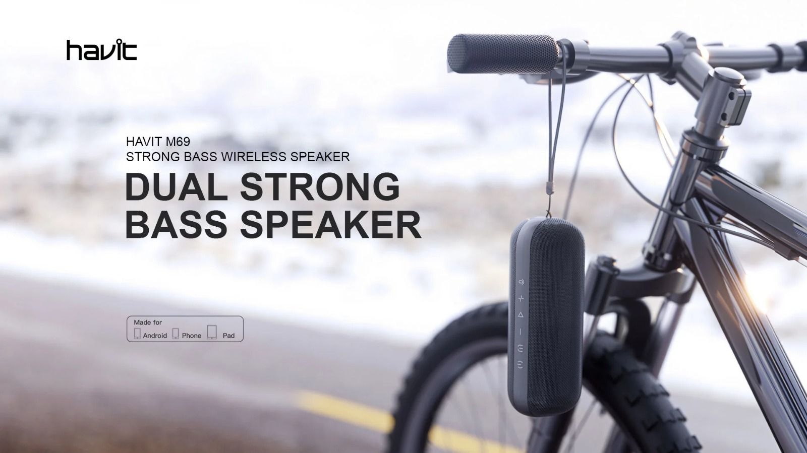 HAVIT M69 Bluetooth Speaker with Dual Strong Bass & IPX7 Waterproof
