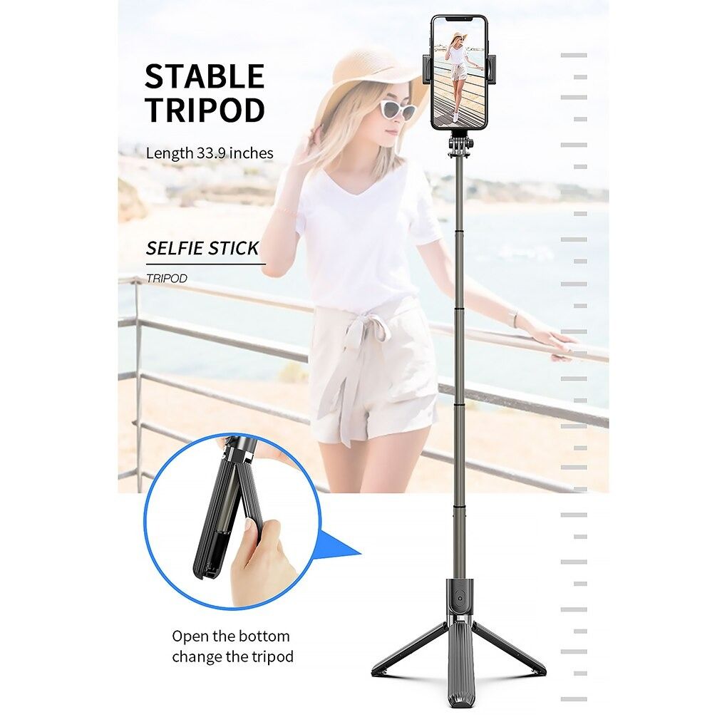 Gimbal Stabilizer L08, Anti Shake 3 In 1 Tripod Selfi Stick With Bluetooth