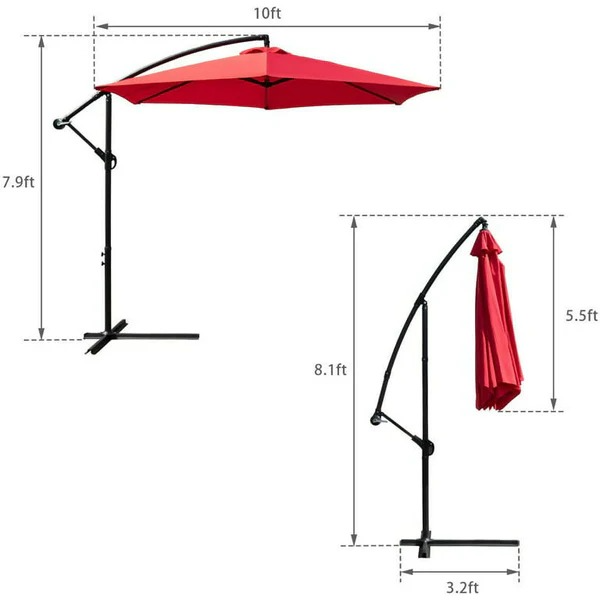 Patio Umbrella Cover Cloth 2.7-3m, Polyester Replacement Canvas, 6 Ribs 8 Ribs Outdoor Table Umbrella Canopy Sun Shade Cover Replacement Cloth For Umbrella
