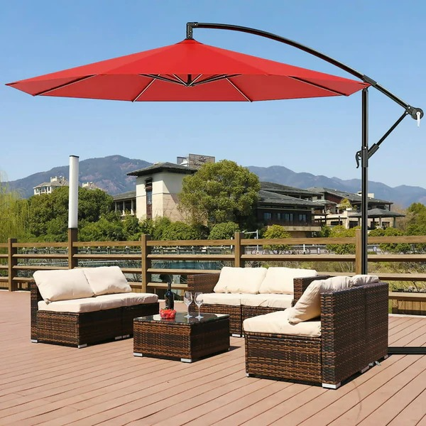Patio Umbrella Cover Cloth 2.7-3m, Polyester Replacement Canvas, 6 Ribs 8 Ribs Outdoor Table Umbrella Canopy Sun Shade Cover Replacement Cloth For Umbrella