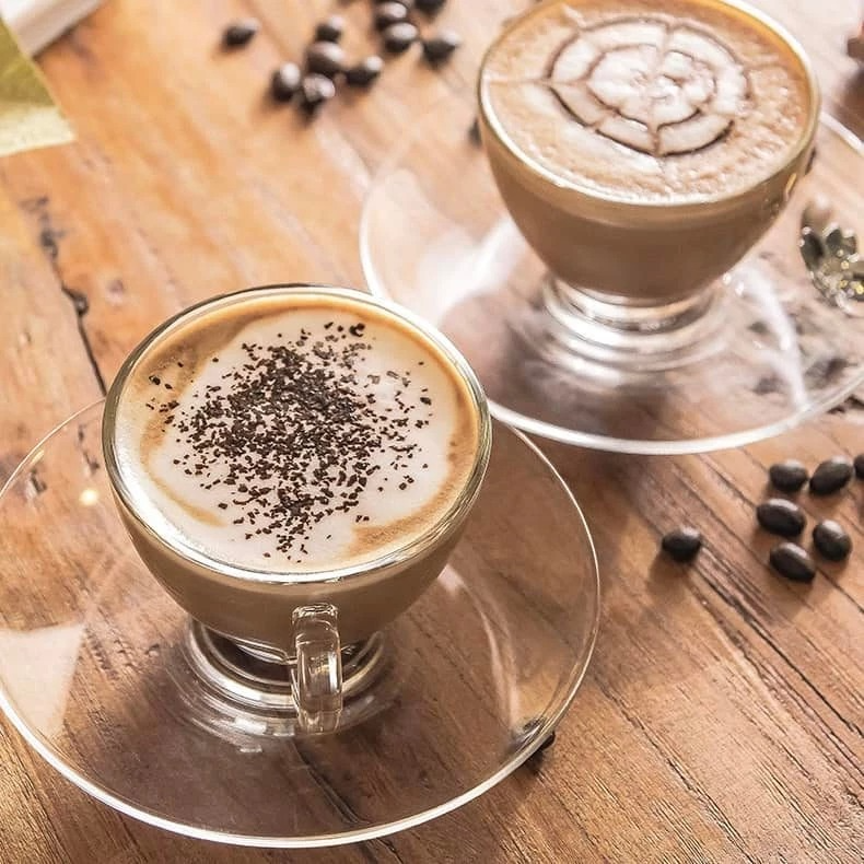 6 PC Set Ocean Kenya Cappuccino Cup 245ml Glass Cup