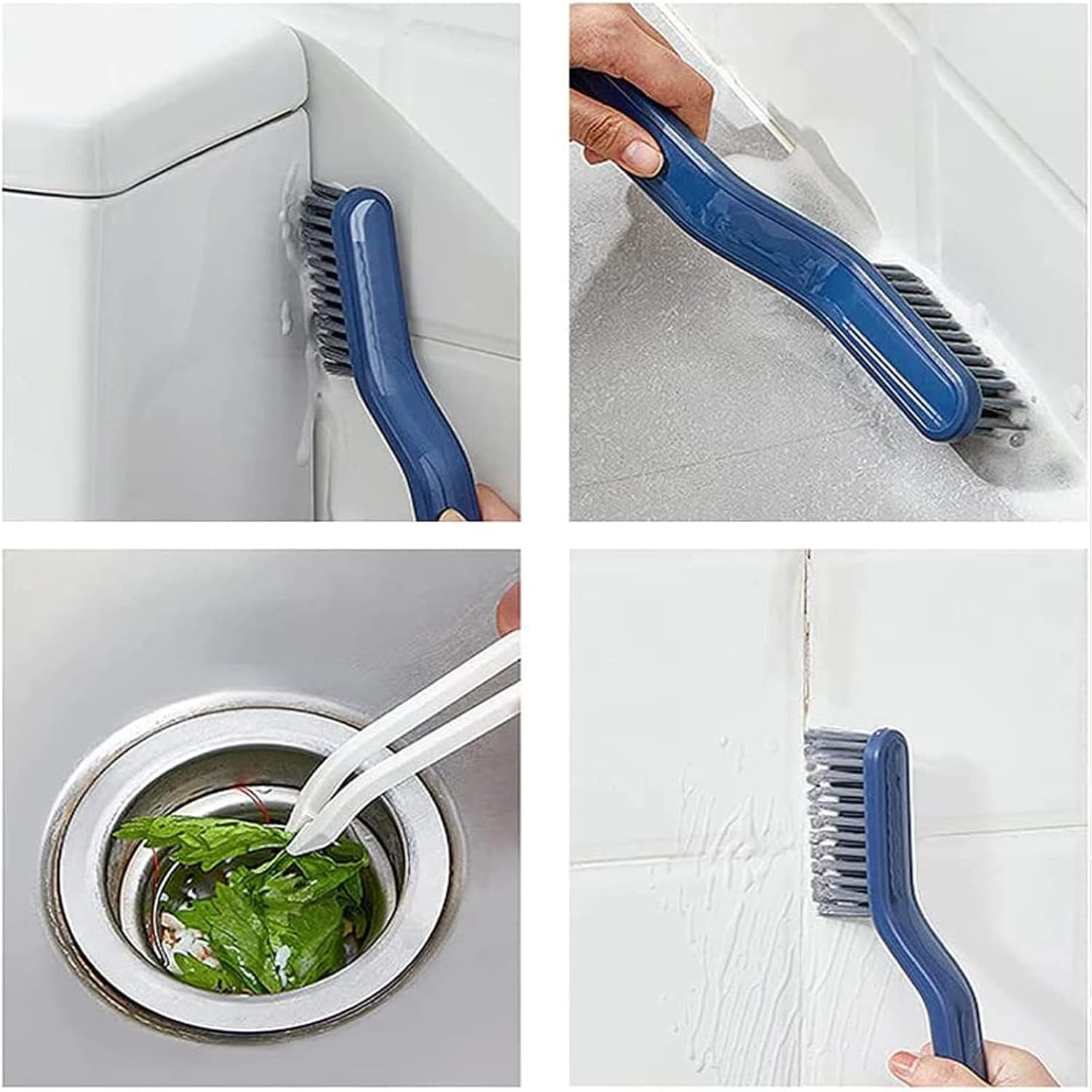 2PC Set - 2 in 1 Multifunctional Floor, Clip Hair Window, Bathroom, Joint Groove Gap Cleaning Brush, for Wall Tiles, Window Frames