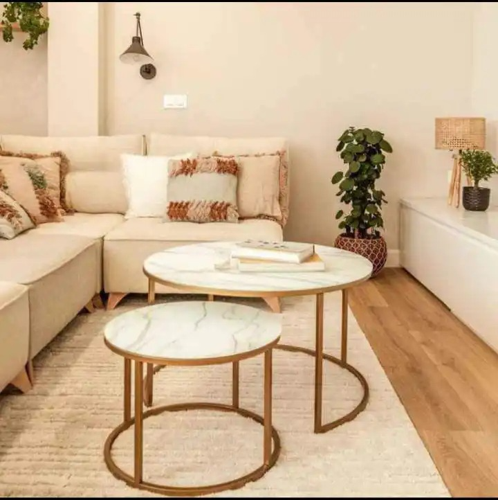 2 in 1 Nesting Coffee Table MDF (with Marble  Effect)