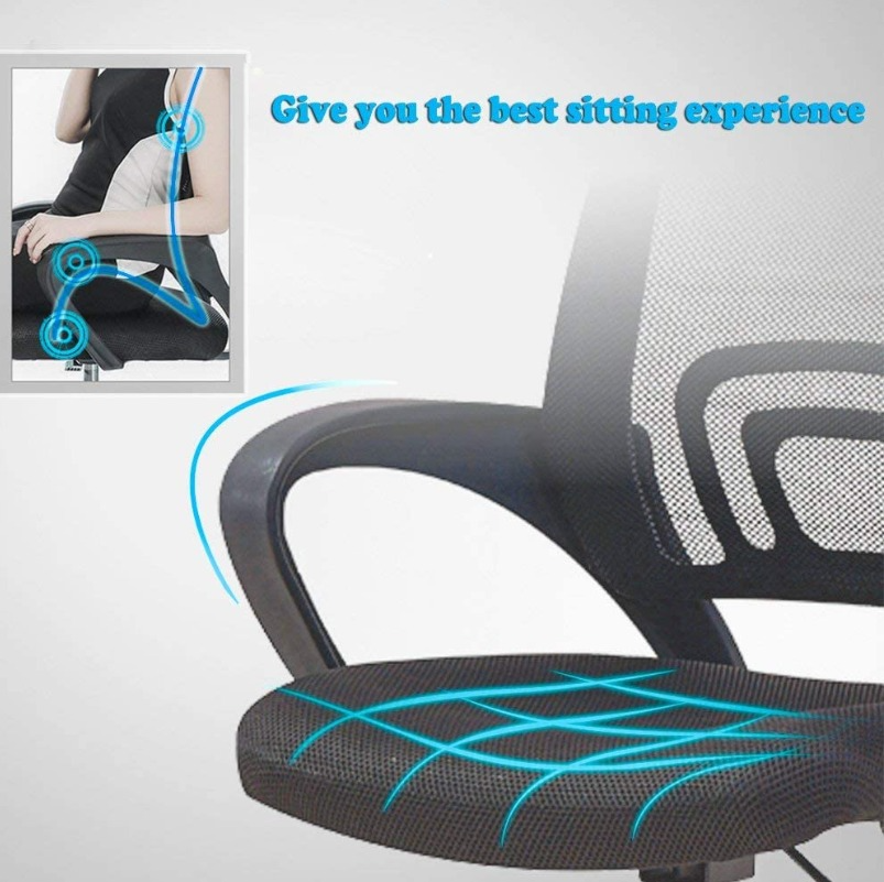 Mid Back Mesh Ergonomic Office Chair with Lumbar Support and Armrests