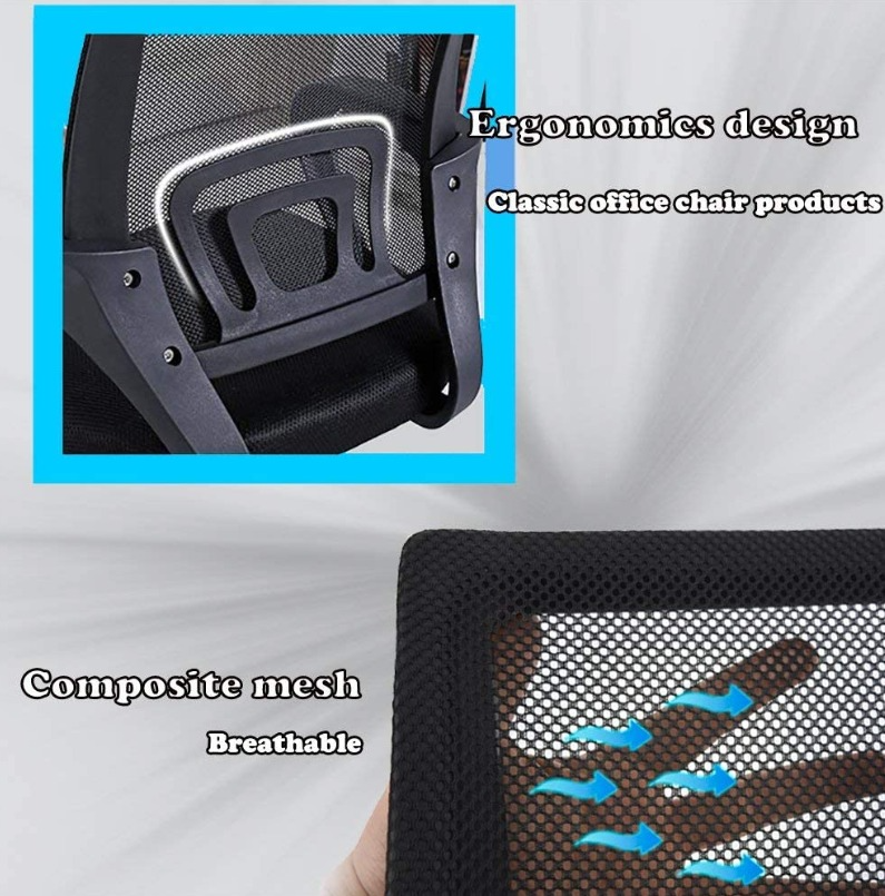 Mid Back Mesh Ergonomic Office Chair with Lumbar Support and Armrests