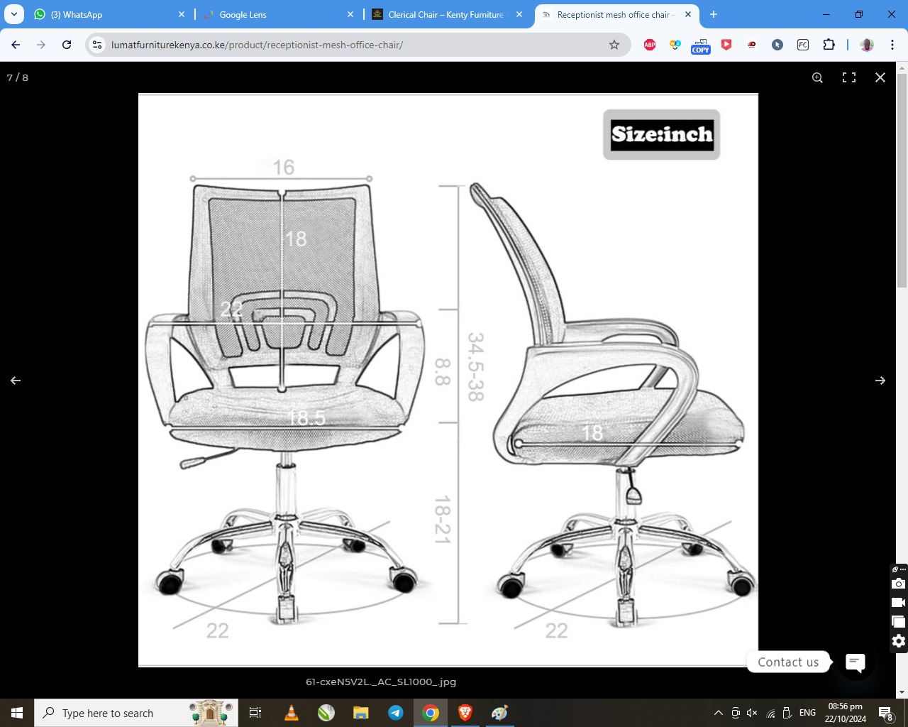 Mid Back Mesh Ergonomic Office Chair with Lumbar Support and Armrests