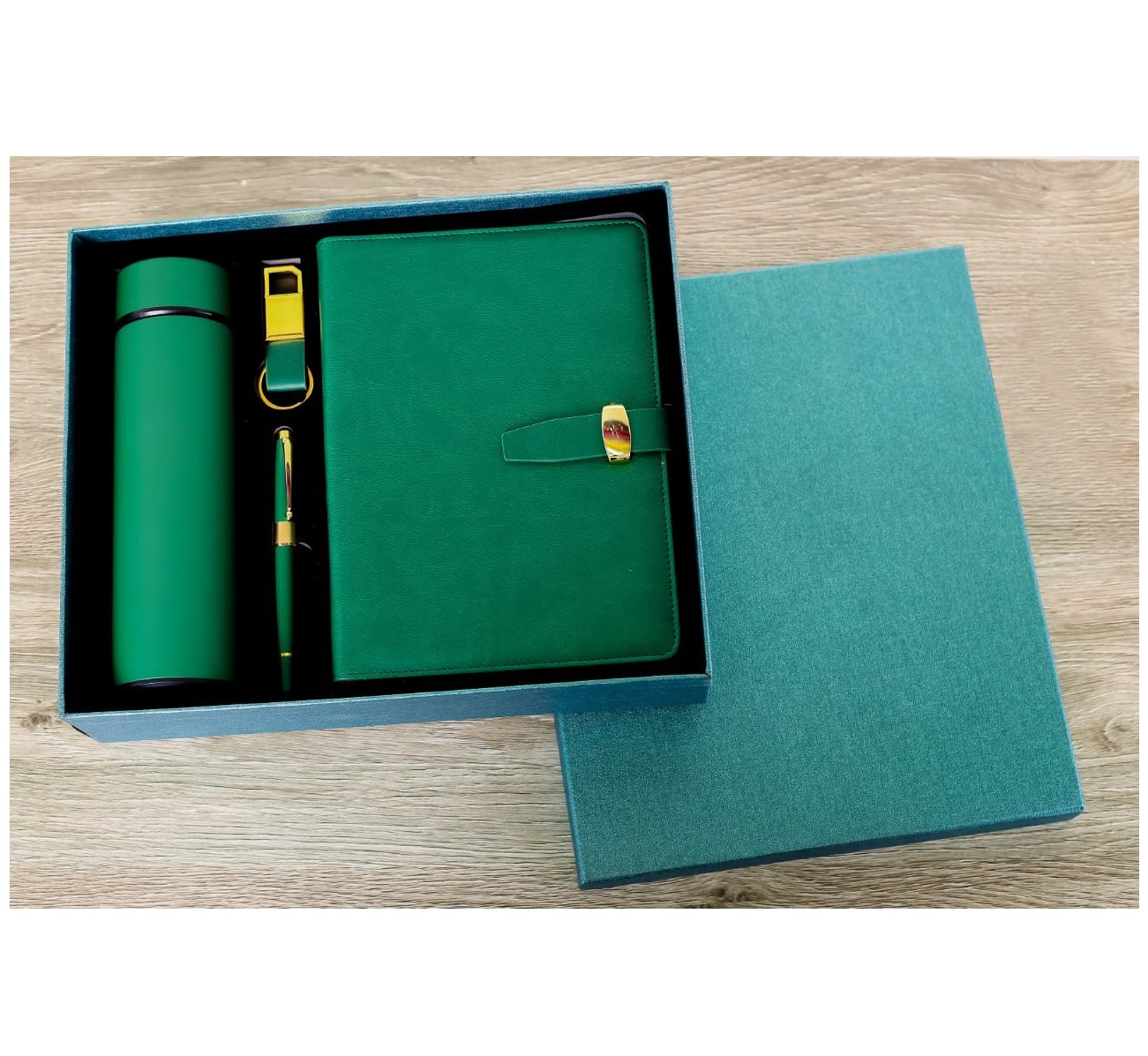 Executive Gift Set with Notebook, Thermal Flask, Pen & Keyholder