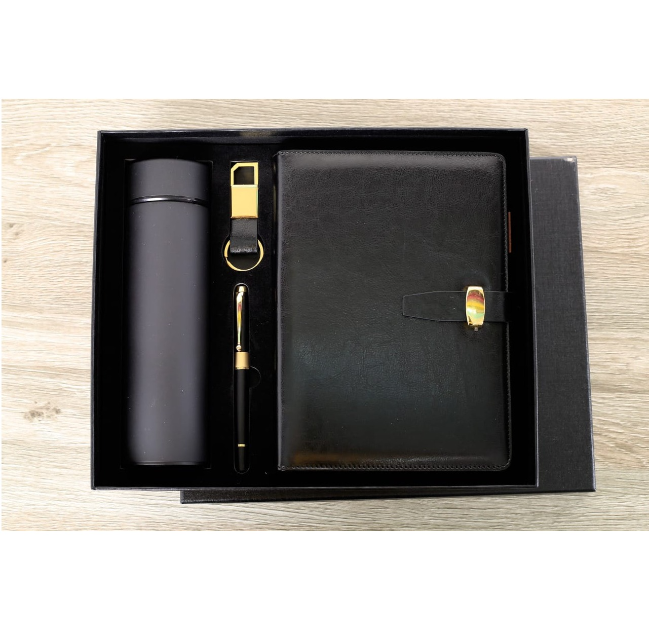Executive Gift Set with Notebook, Thermal Flask, Pen & Keyholder