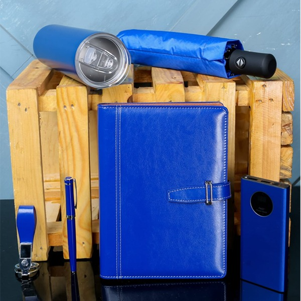 Executive Gift Set with Thermal mug, Notebook, Power Bank, Pen, Umbrella & Keyholder