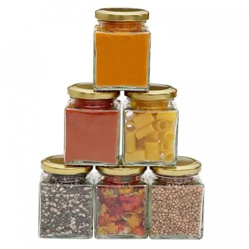 Rectangle Square Shaped Glass Jar, Capacity: 250 mL