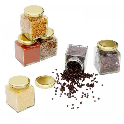 Rectangle Square Shaped Glass Jar, Capacity: 250 mL