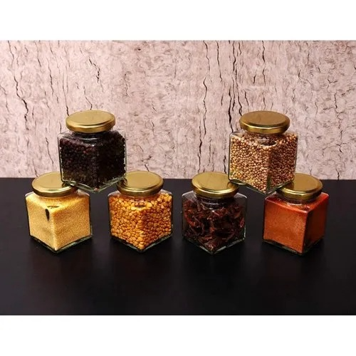 Rectangle Square Shaped Glass Jar, Capacity: 250 mL
