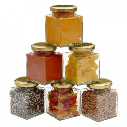 Rectangle Square Shaped Glass Jar, Capacity: 250 mL