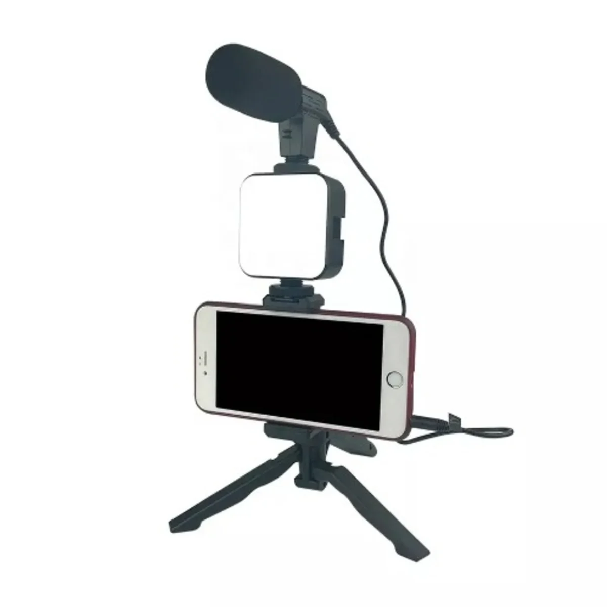 Mobile Phone Holder Smartphone Video Kit Microphone Video Light LED Selfie Stick Tripod Bluetooth Recording Handle Portable Stabilize