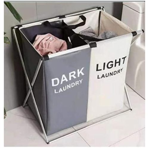 LAUNDRY ORGANIZER BAG. 2 Grid Foldable Color Laundry Basket Laundry Organizer Bag Dirty Laundry Hamper Collapsible. For home dirty clothes/Toys