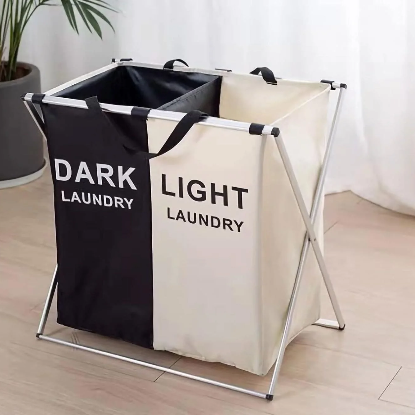 LAUNDRY ORGANIZER BAG. 2 Grid Foldable Color Laundry Basket Laundry Organizer Bag Dirty Laundry Hamper Collapsible. For home dirty clothes/Toys