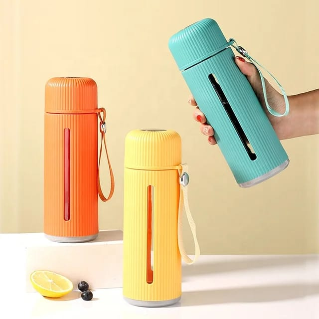 High Quality Portable 500ml Borosilicate Glass Water Travel Bottle | Leak-Proof Water Bottle
