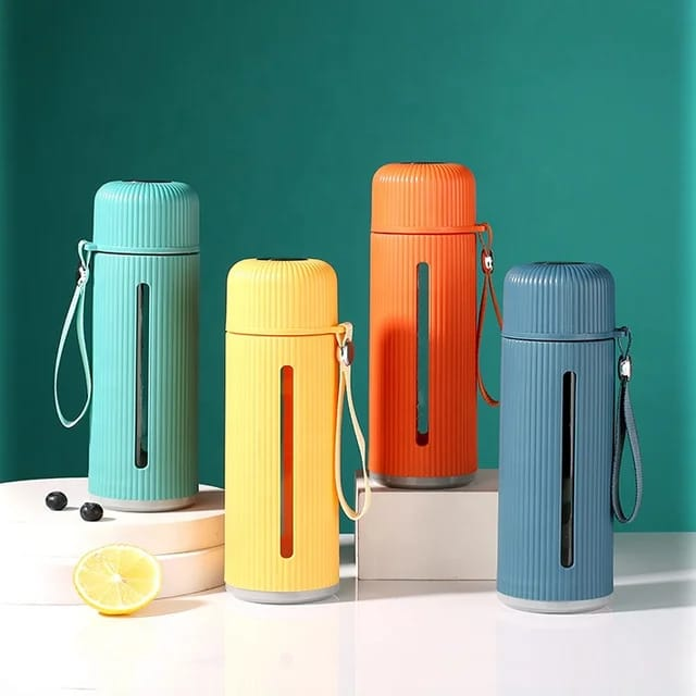 High Quality Portable 500ml Borosilicate Glass Water Travel Bottle | Leak-Proof Water Bottle
