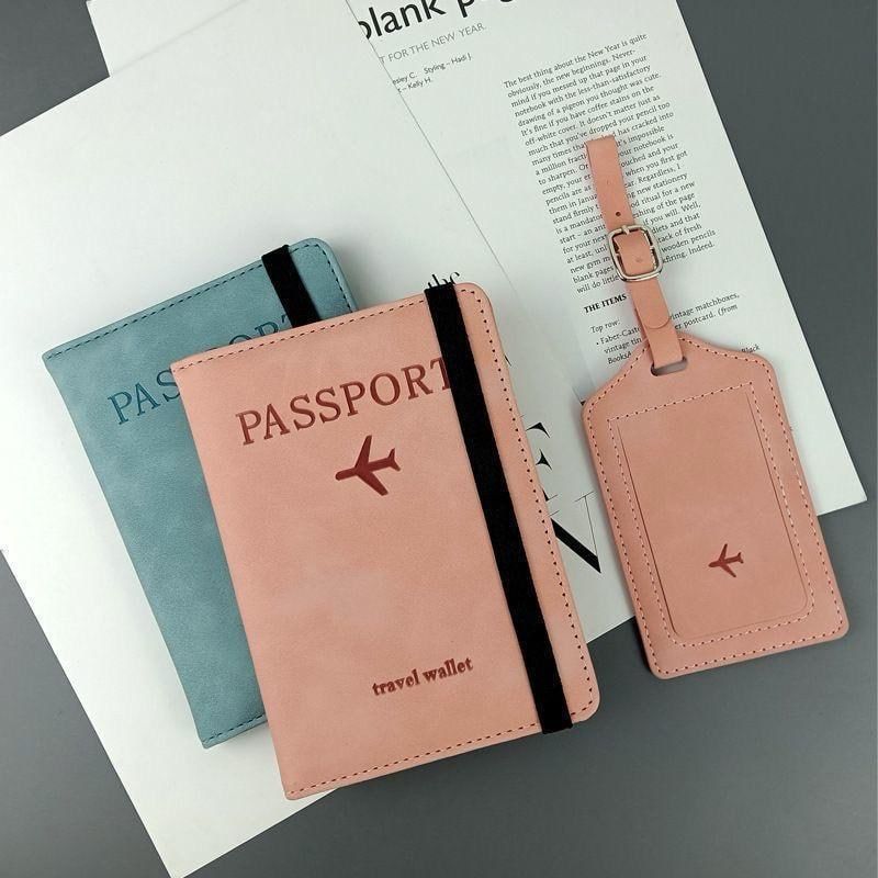Passport Holder, Passport Cover  with RFID Blocker Plus Suitcase Tag