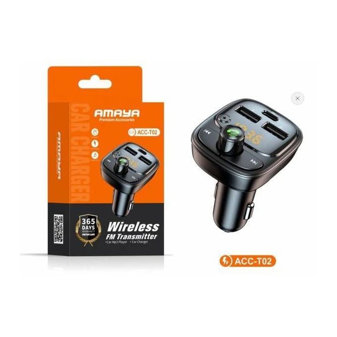 Amaya Handsfree Call Car Charger & Modulator, Wireless Bluetooth FM Transmitter Radio Receiver, Mp3 Audio Music Stereo Adapter,Dual USB Port Charger Compatible for All Smartphones