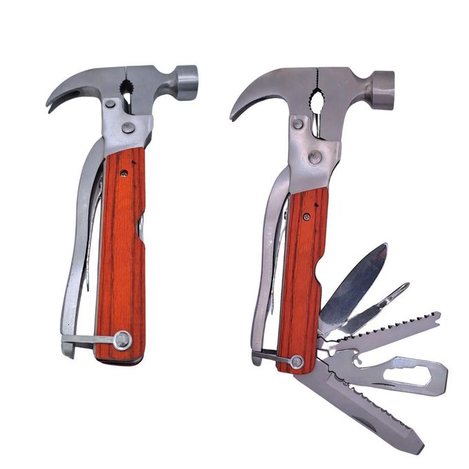 Camping Gear Multitool 15 in 1 Survival Gear with Hummer Claw,Bottle Opener, Screwdrivers I Emergency Tool for Camping & Outdoor Hunting Hiking, Fishing or Gift for Dad Husband Grandpa