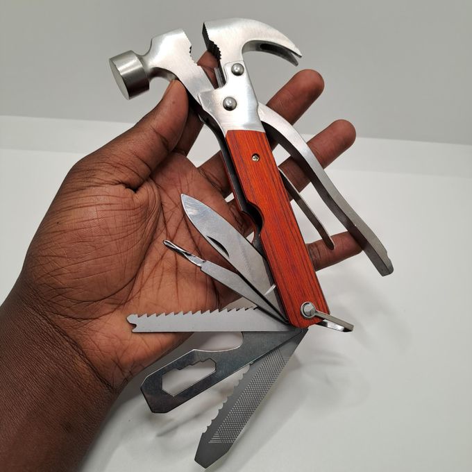 Camping Gear Multitool 15 in 1 Survival Gear with Hummer Claw,Bottle Opener, Screwdrivers I Emergency Tool for Camping & Outdoor Hunting Hiking, Fishing or Gift for Dad Husband Grandpa