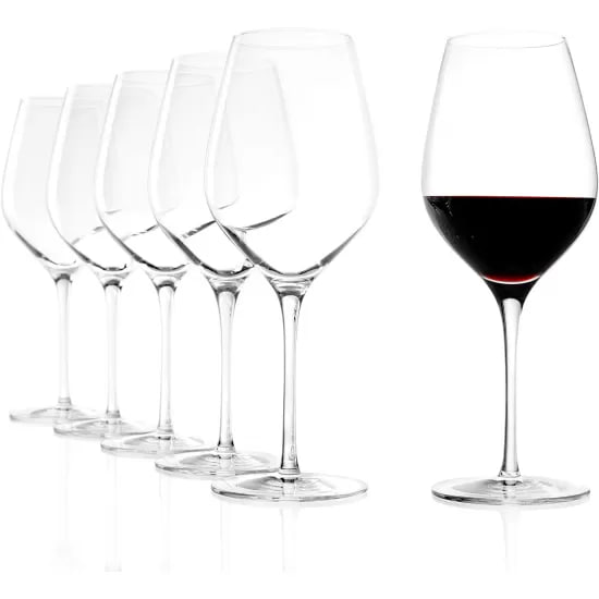 Wine Glasses Set of 6, Crystal Glass with Stem for Drinking Red / White / Cabernet Wine as Gifts Sets