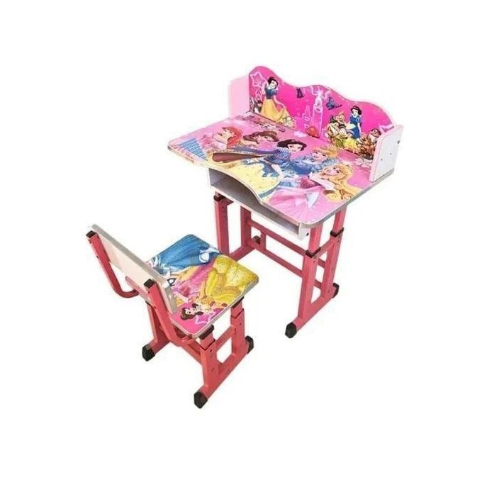 Height Adjustable Wooden Study Table and Chair for Kids Color Theme