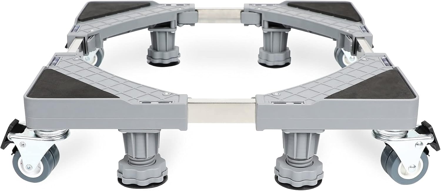 Heavy Duty Adjustable Base for washing machine 8 legs + 4 castors for washing machine, refrigerator and dryer, adjustable base for washing machine, load capacity 300 kg