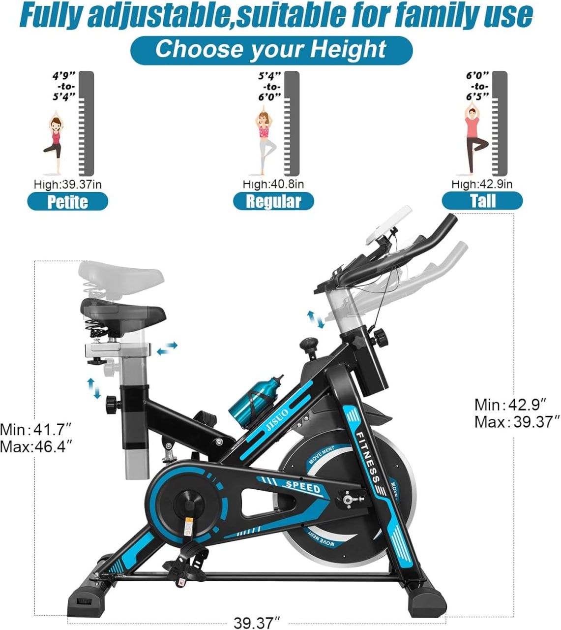 Indoor Cycling Bike Stationary Exercise Bike with Heart Rate Monitor ,Comfortable Seat Cushion, Silent Belt Drive, iPad Holder, Fitness Bike Perfect for Home Cardio Workout Cycle Bike Training